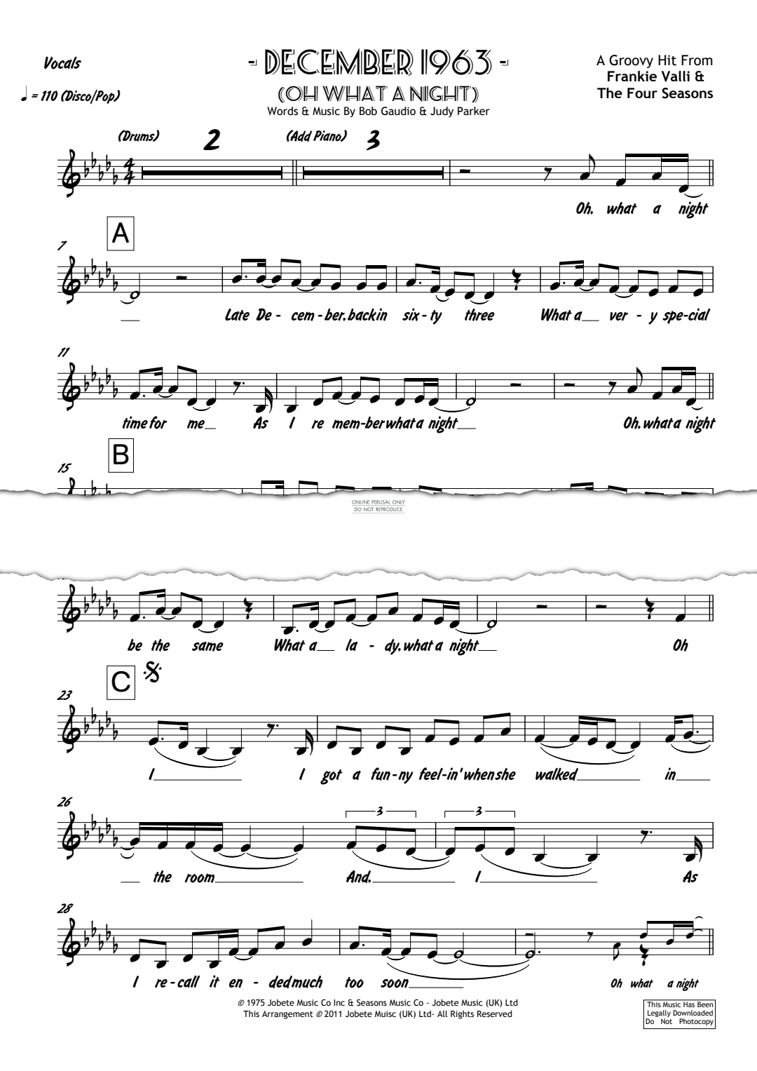 Product gallery: Page 1 of 1 December 1963 (Oh What A Night), Franki Valli & The Four Seasons