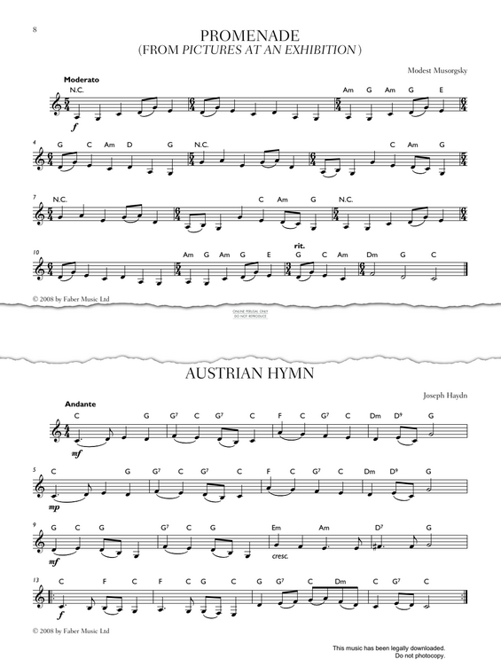 Product gallery: Page 1 of 1 Promenade (from 'Pictures at an Exhibition'), Modest Mussorgsky