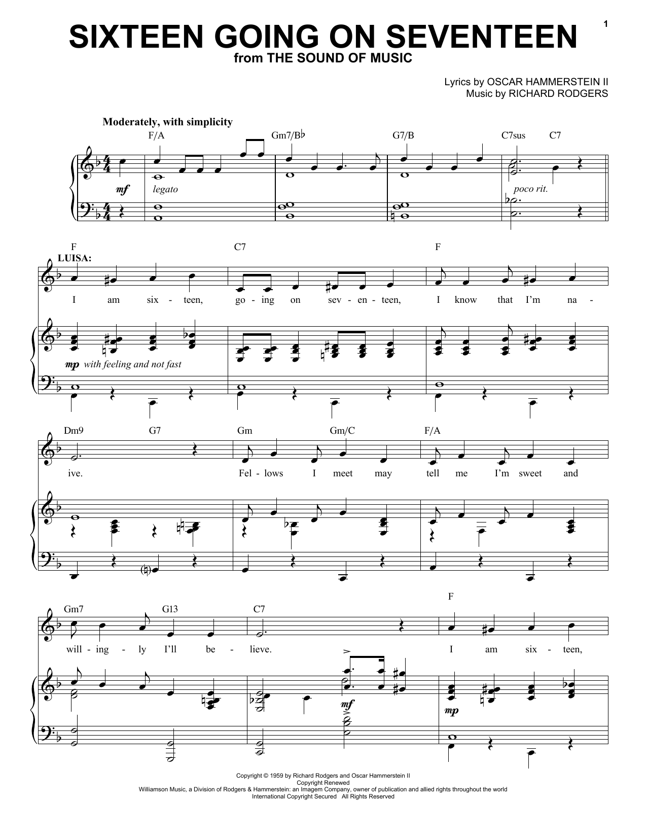 Produktbild zu: Sixteen Going On Seventeen (from The Sound of Music)