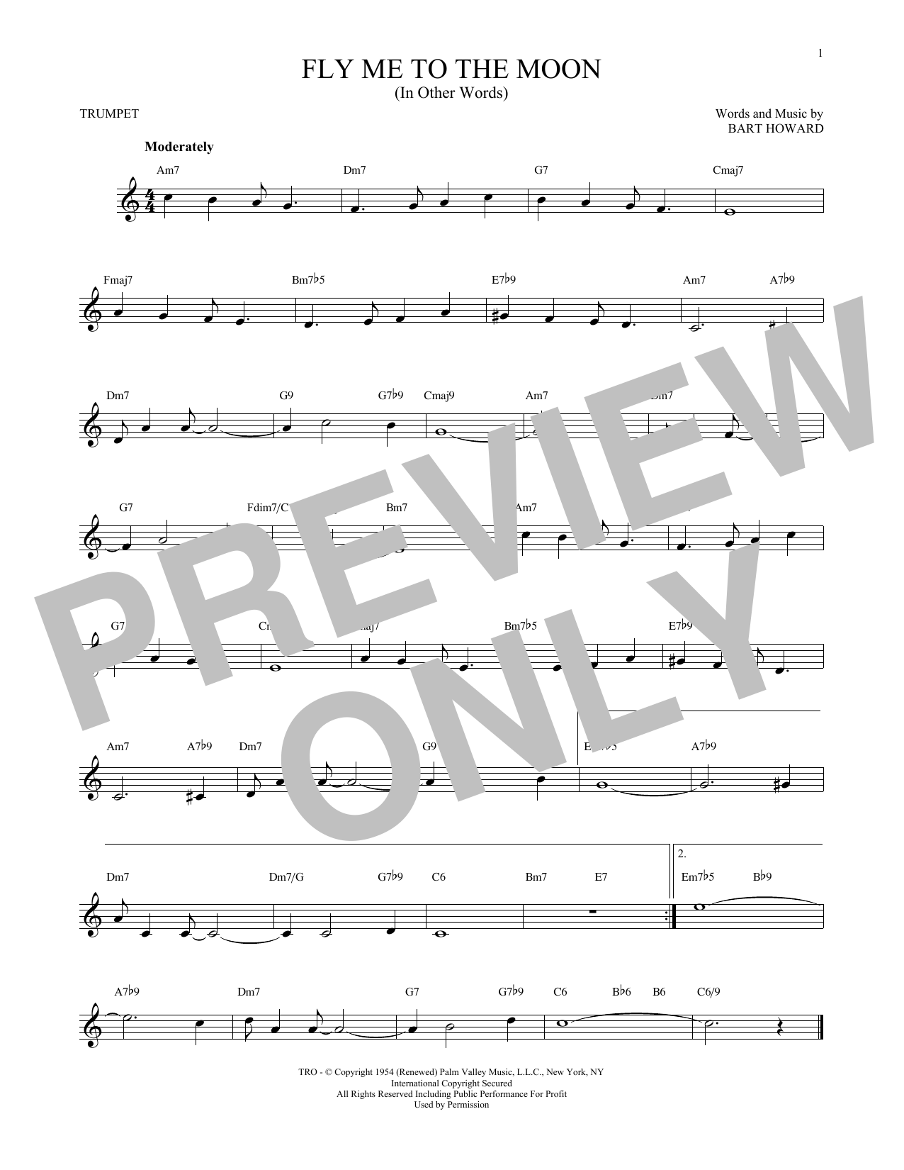 Produktgalerie: Seite 1 von 1 Fly Me To The Moon (In Other Words), Bart Howard, Trompete