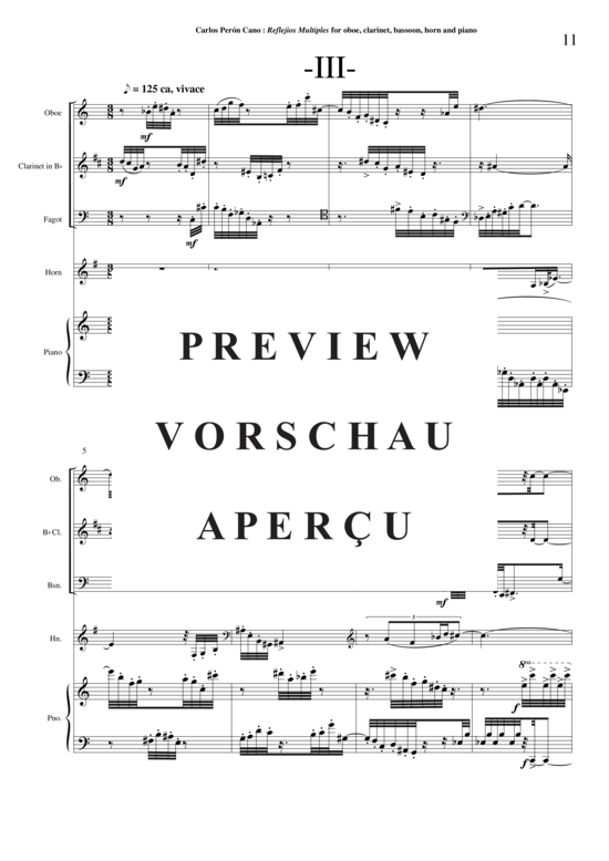 Produktgalerie: Seite 12 von 21 Refejos Multiples , , (Oboe, Klarinette, Fagott, Horn + Klavier)