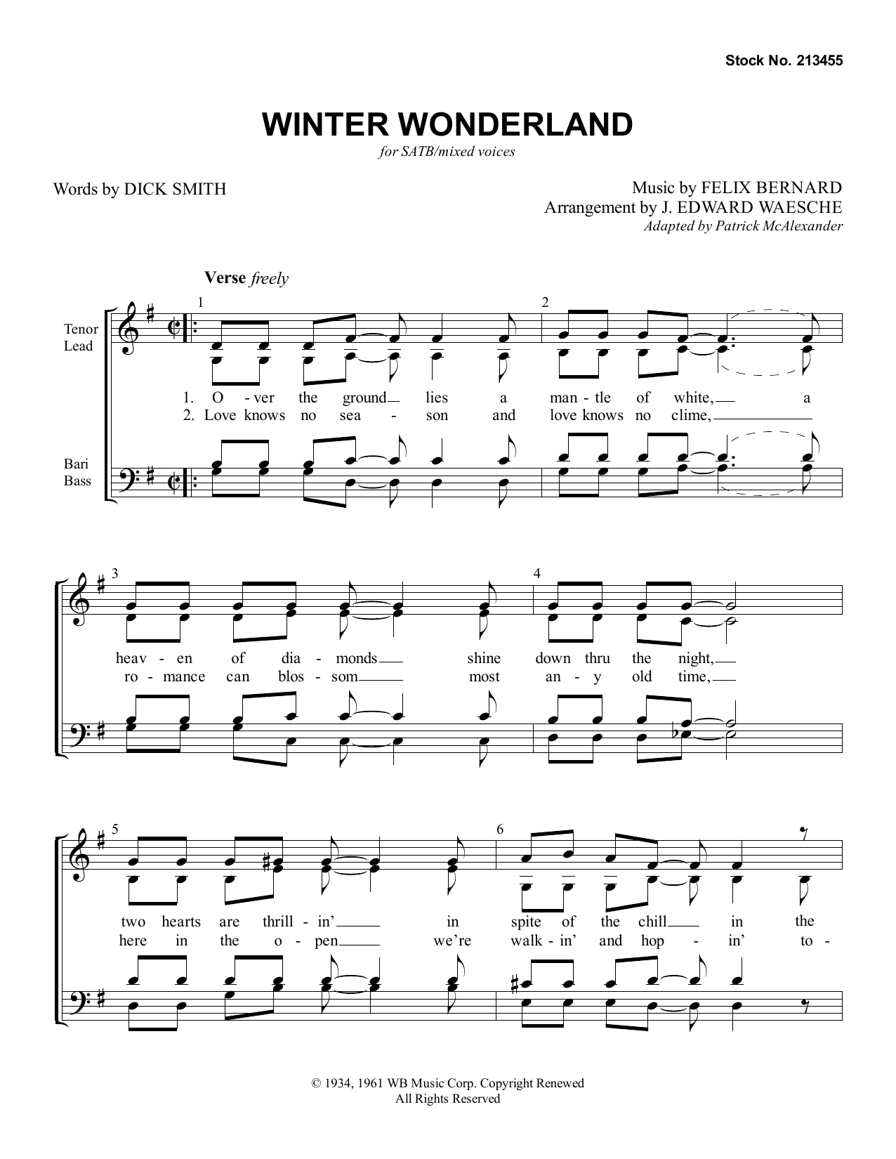 Produktbild zu: Winter Wonderland (arr. Ed Waesche)