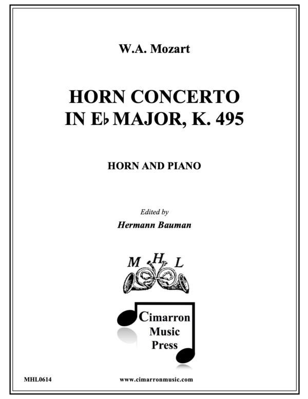 cover: Horn Concerto, K.V. 495 (No. 4), , Horn In F and Piano