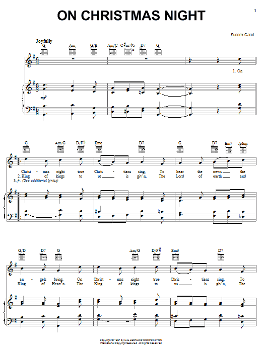 Product gallery: Page 1 of 1 On Christmas Night, Sussex Carol