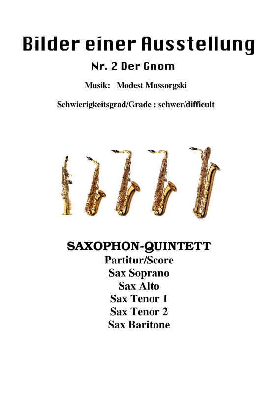 cover: Der Gnom, , Saxophon Quintett