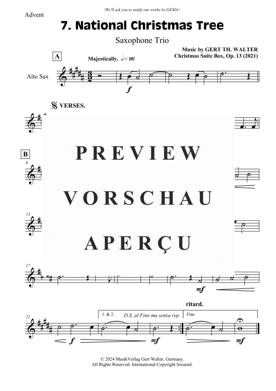 Produktgalerie: Seite 4 von 6 National Christmas Tree, , (Saxophon Trio)