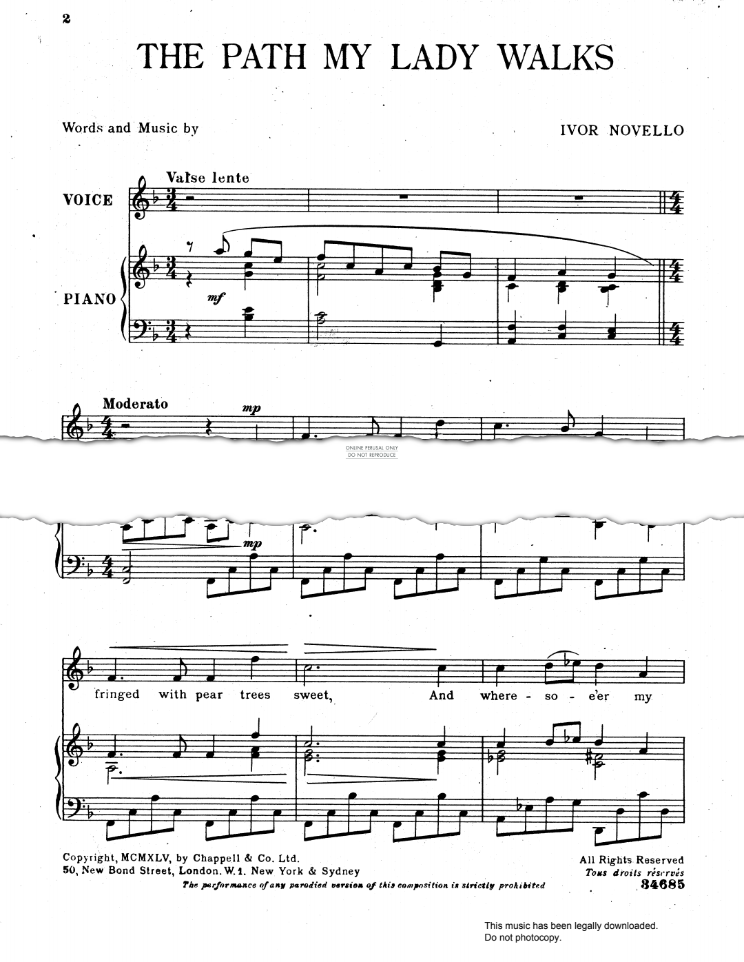 Produktbild zu: The Path My Lady Walks (from 'Perchance To Dream')