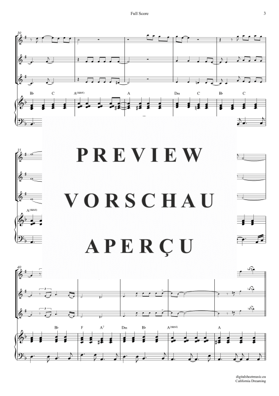 gallery: California Dreamin, Mamas & Papas, (Trompeten Trio + Klavier)