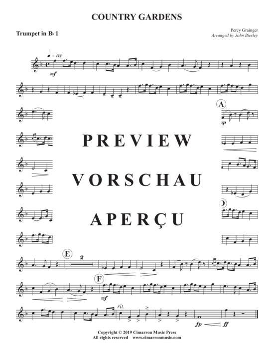 Produktgalerie: Seite 7 von 11 Country Gardens , , (Blechbläser Quintett)