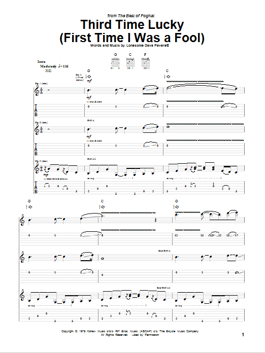 Produktgalerie: Seite 1 von 1 Third Time Lucky (First Time I Was A Fool), Foghat, Gitarre