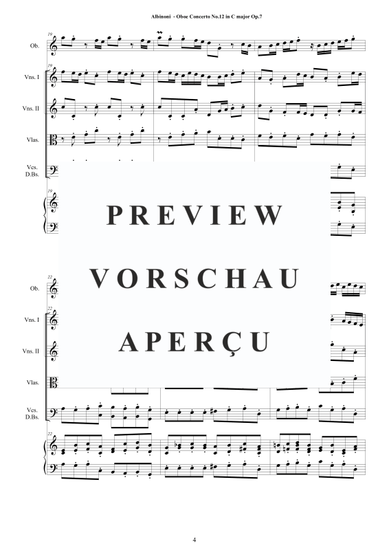 Product gallery: Page 5 of 11 Concerto No.12 in C-Dur Op.7, , Solo Oboe, String Ensemble, and Harpsichord (Basso Continuo)