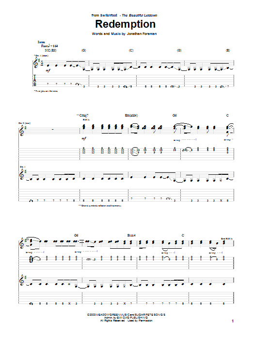 Produktgalerie: Seite 1 von 1 Redemption Side, Switchfoot, Gitarre