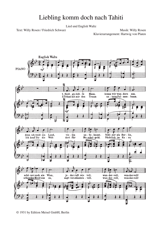 Produktbild zu: Liebling komm doch nach Tahiti