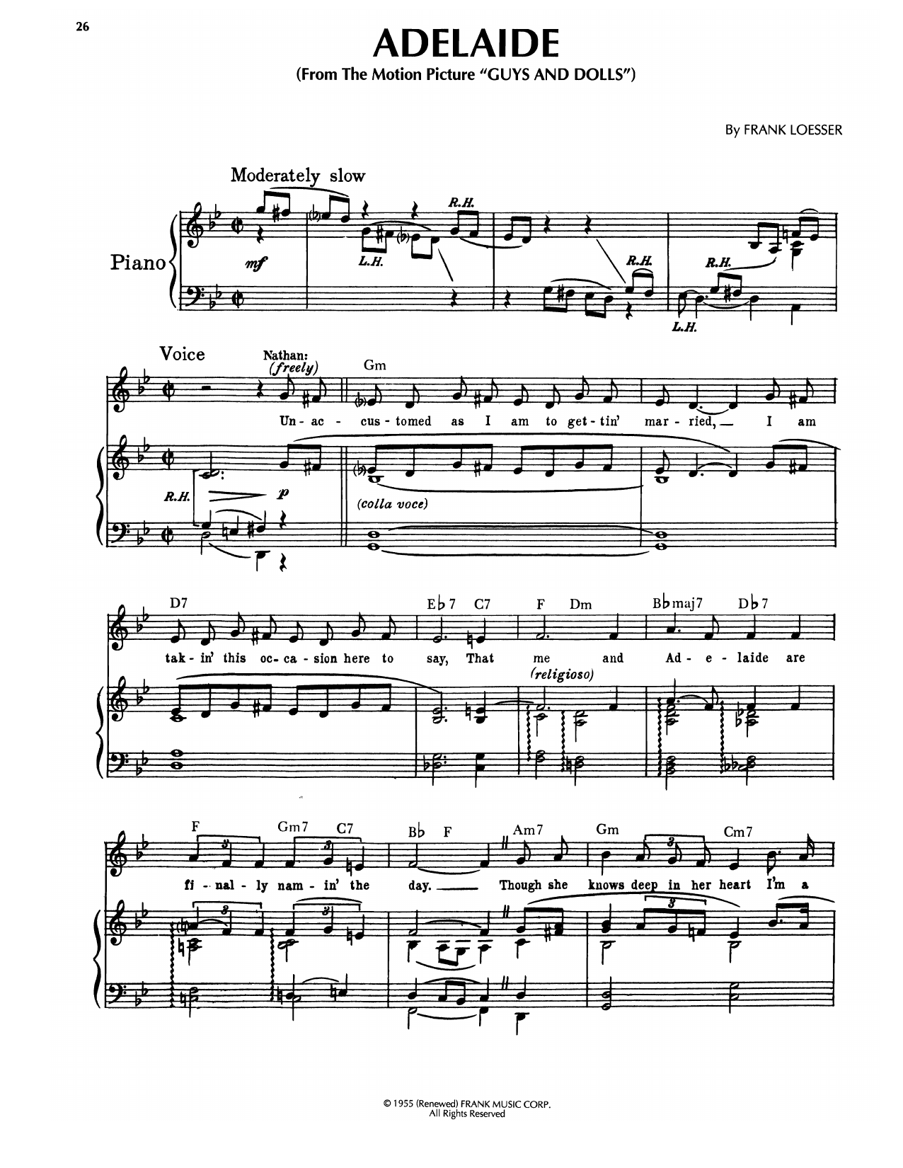 Produktbild zu: Adelaide (from Guys And Dolls)