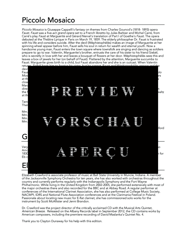 Product gallery: Page 4 of 11 Piccolo Mosaico from Faust, , (clarinet in E flat and piano)