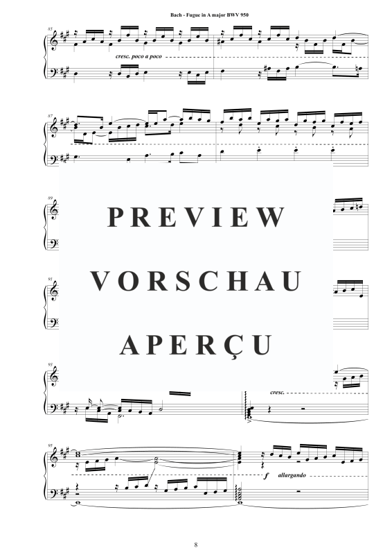 Produktgalerie: Seite 9 von 10 Fuge in A-Dur BWV 950 - Piano Version, , Klavier Solo