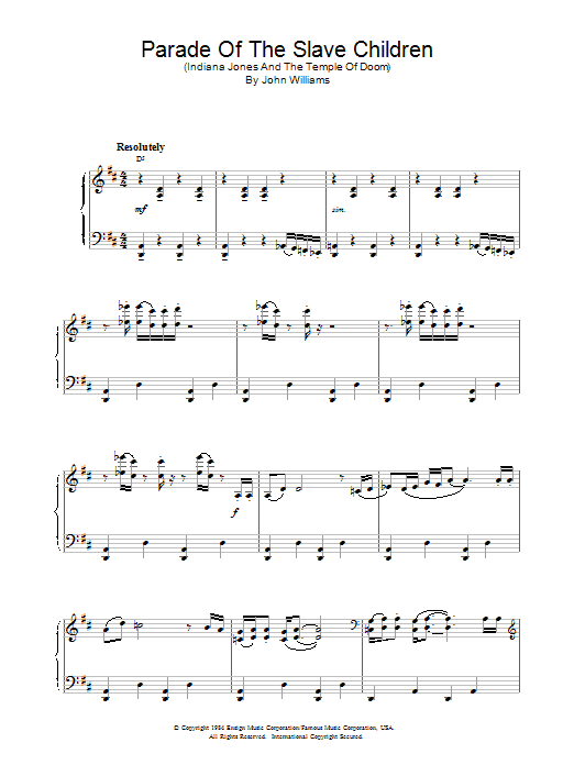 Product gallery: Page 1 of 1 Parade Of The Slave Children, John Williams