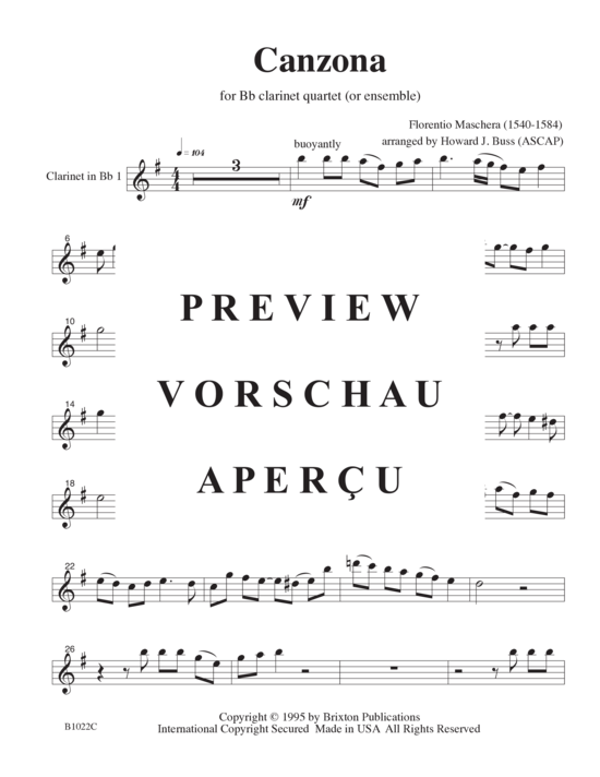 Product gallery: Page 8 of 15 Canzona , , (4 clarinets)