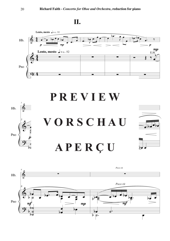 Product gallery: Page 21 of 21 Concerto for oboe and chamber orchestra , , (Oboe + Keyboard)