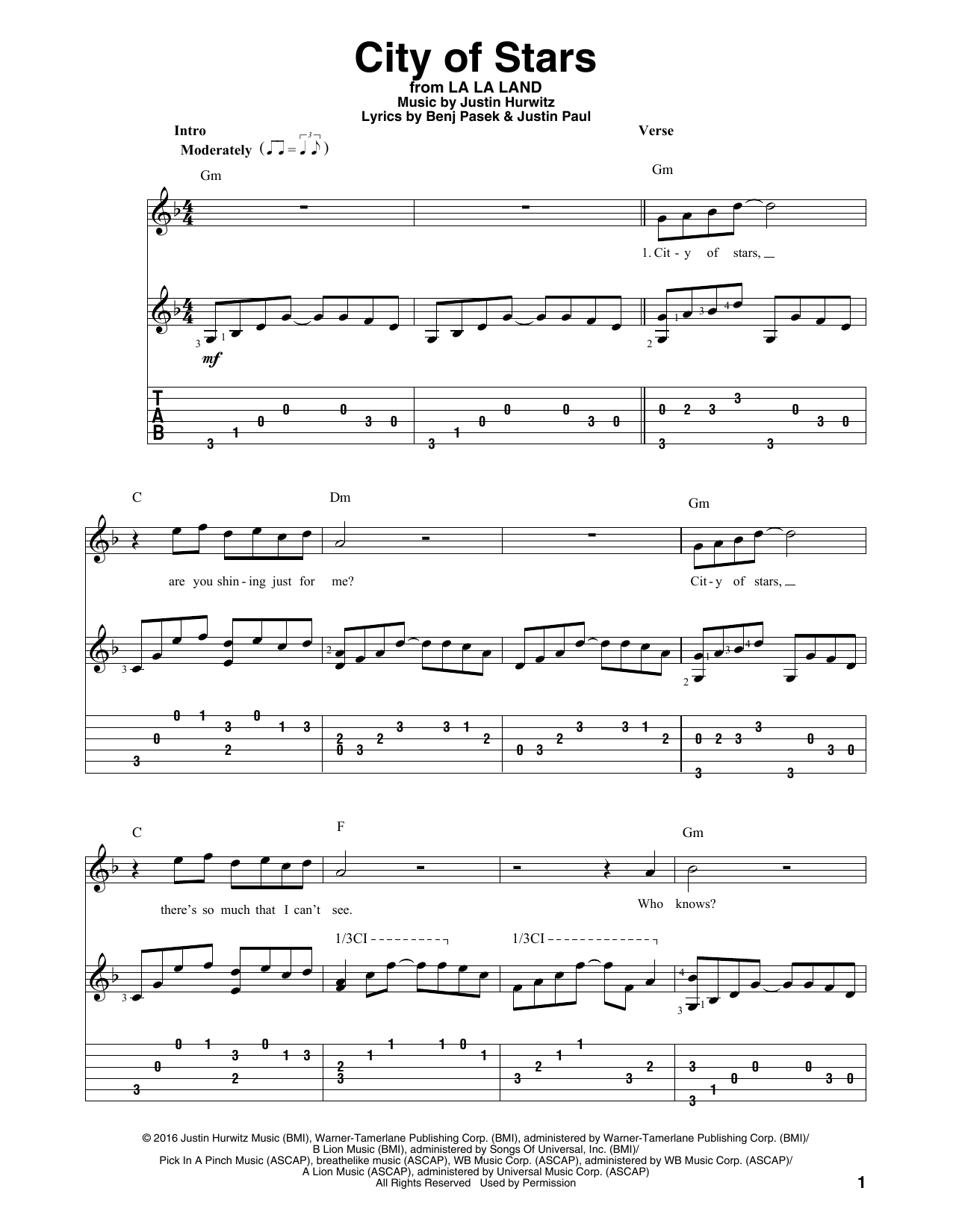 Produktbild zu: City Of Stars (from La La Land)