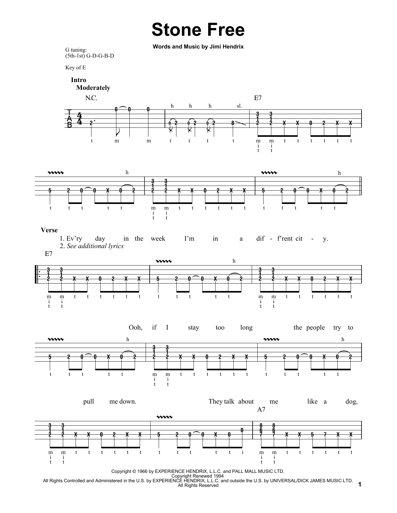Produktgalerie: Seite 1 von 1 Stone Free, Jimi Hendrix, Banjo