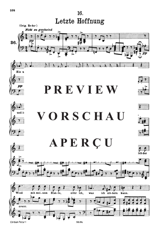 gallery: Letzte Hoffnung D.911-16 (Winterreise) , ,  (Gesang tief + Klavier)