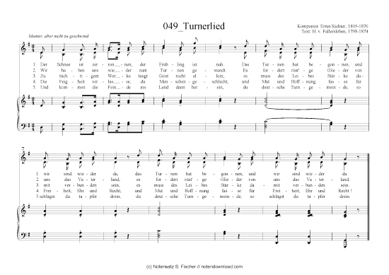 Product picture to: Turnerlied Ernst Friedrich Richter (1808-1879)