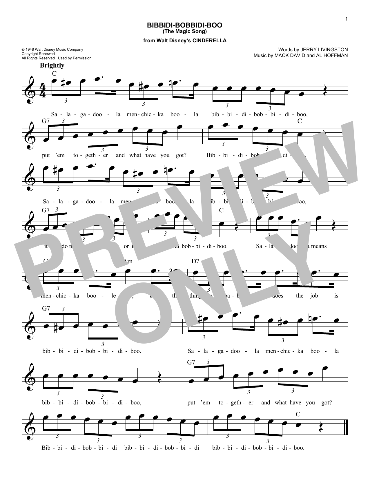 Produktbild zu: Bibbidi-Bobbidi-Boo (The Magic Song) (from Cinderella)