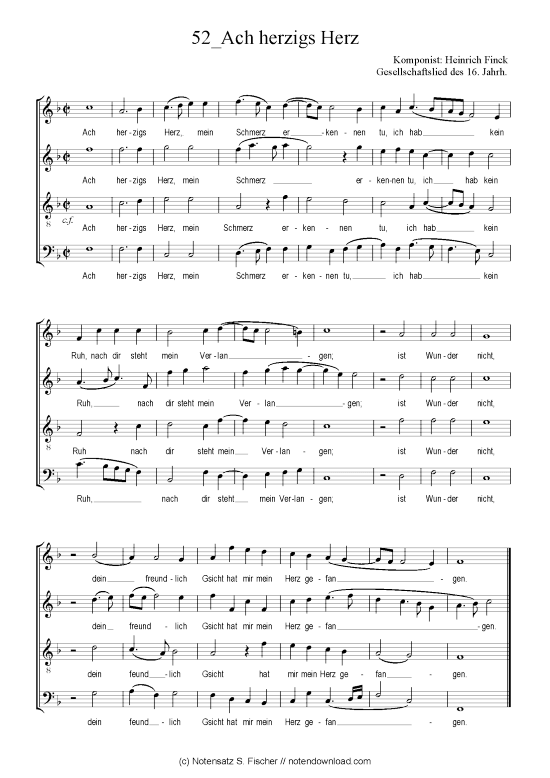 Product picture to: Ach herzigs Herz Heinrich Finck Gesellschaftslied des 16. Jahrh.
