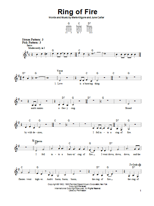 Product gallery: Page 1 of 1 Ring Of Fire, Johnny Cash