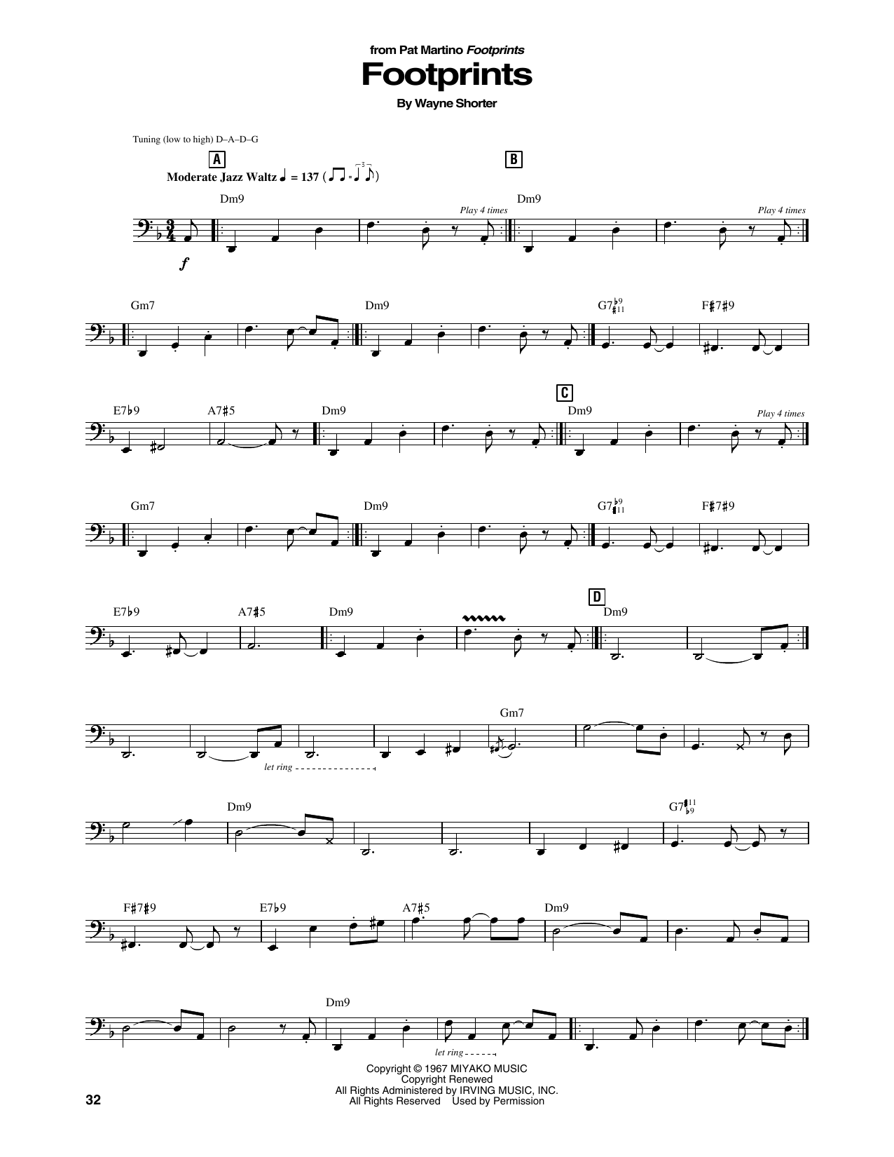 Produktgalerie: Seite 1 von 1 Footprints, Pat Martino, Kontrabass