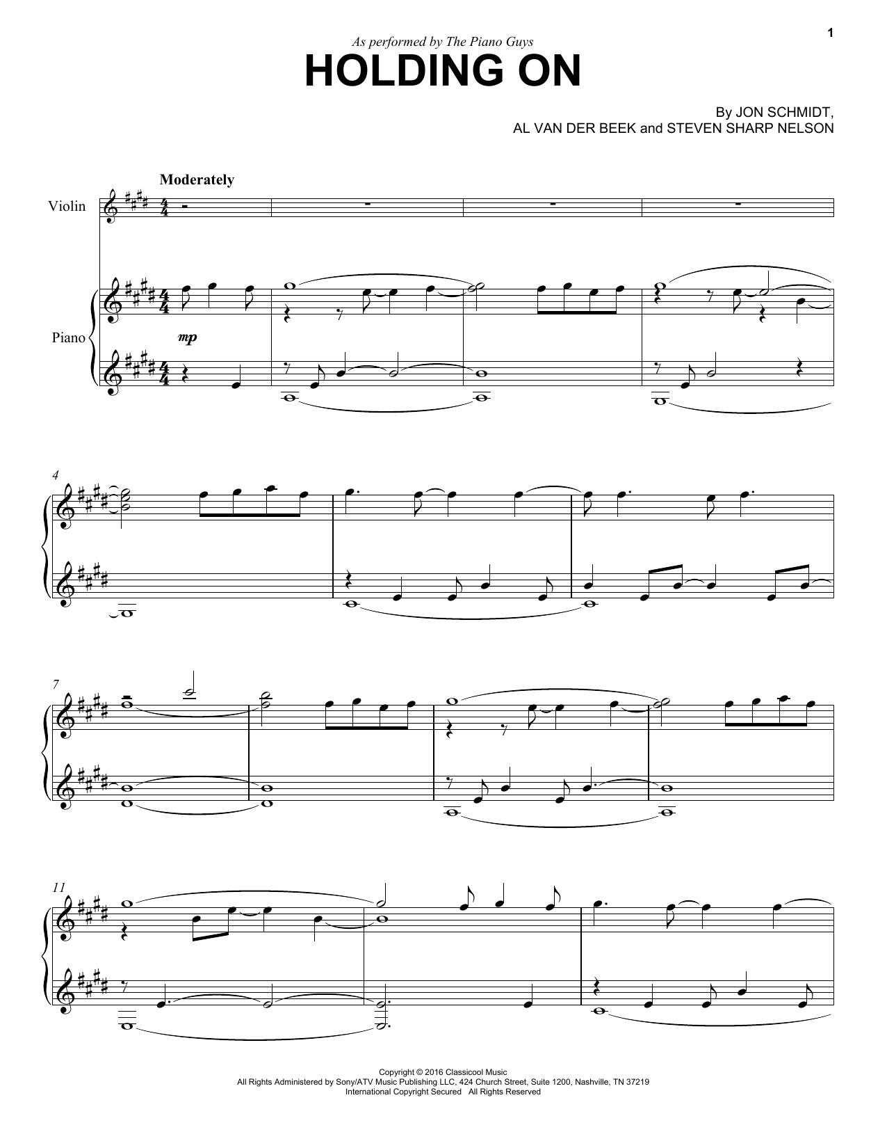 Product gallery: Page 1 of 1 Holding On, The Piano Guys