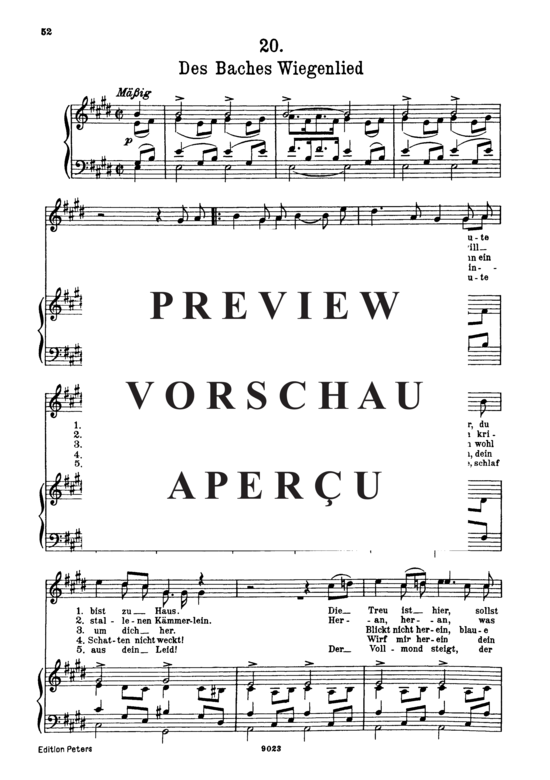 gallery: Des Baches Wiegenlied D.795-20 (Die schöne Müllerin) , ,  (Gesang hoch + Klavier)