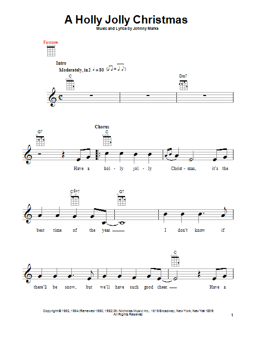 Product gallery: Page 1 of 1 A Holly Jolly Christmas, Johnny Marks