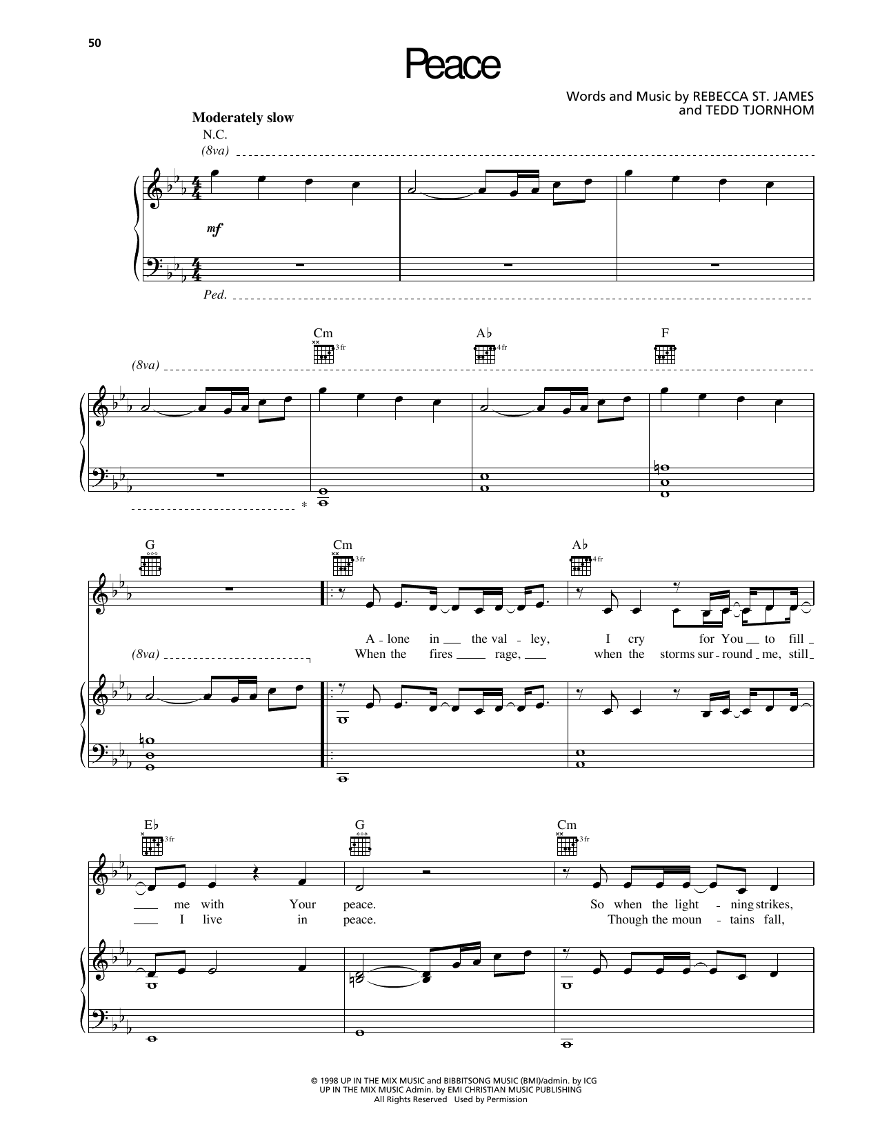 Produktgalerie: Seite 1 von 1 Peace, Rebecca St. James, Gesang, Gitarre, Klavier