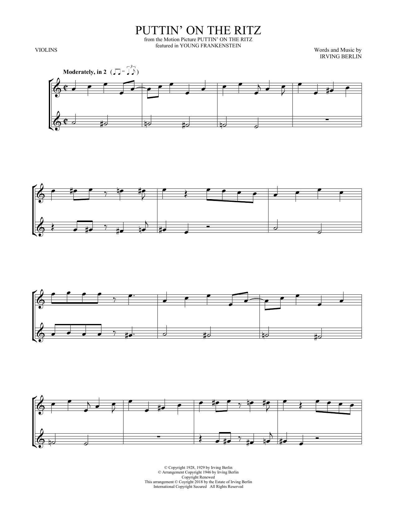 Product gallery: Page 1 of 1 Puttin' On The Ritz, Irving Berlin