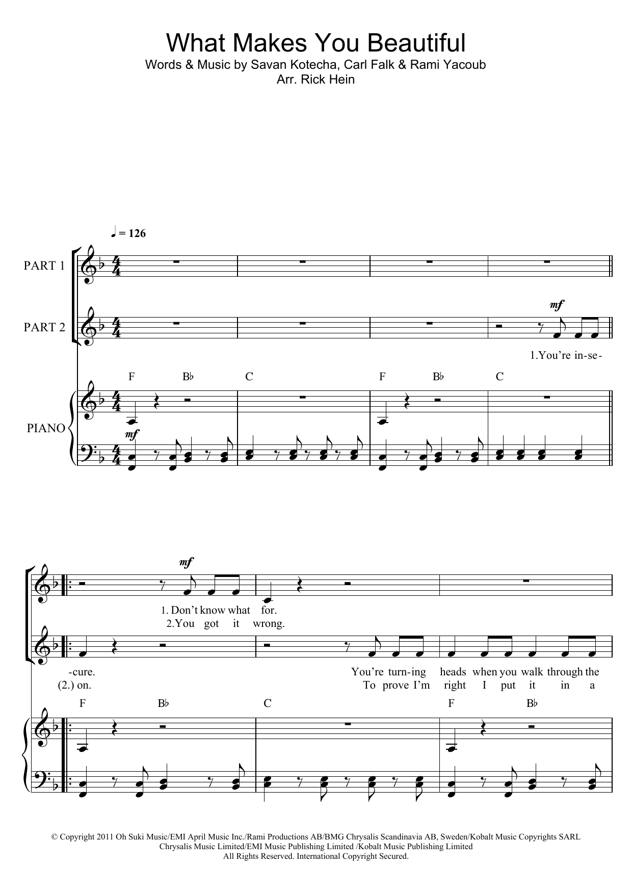 Produktbild zu: What Makes You Beautiful (arr. Rick Hein)