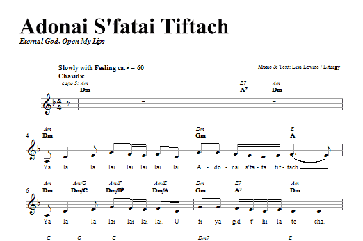 Product gallery: Page 1 of 1 Adonai S'fatai Tiftach, Lisa Levine