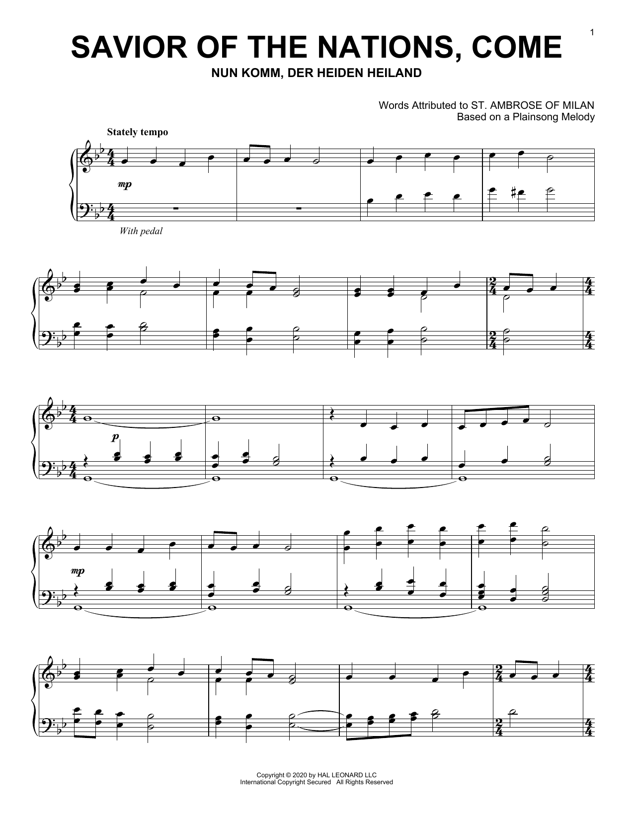 Produktbild zu: Savior Of The Nations, Come
