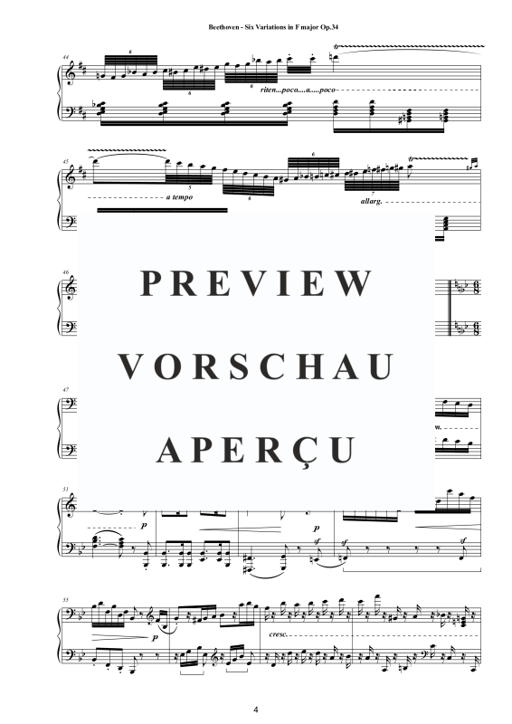 Produktgalerie: Seite 5 von 11 Six Variations in F major Op.34 for Piano, , Klavier Solo