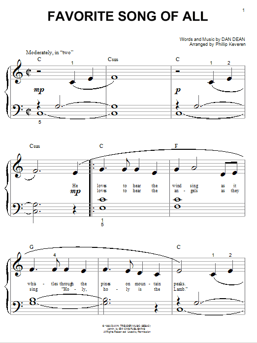 Produktbild zu: Favorite Song Of All (arr. Phillip Keveren)