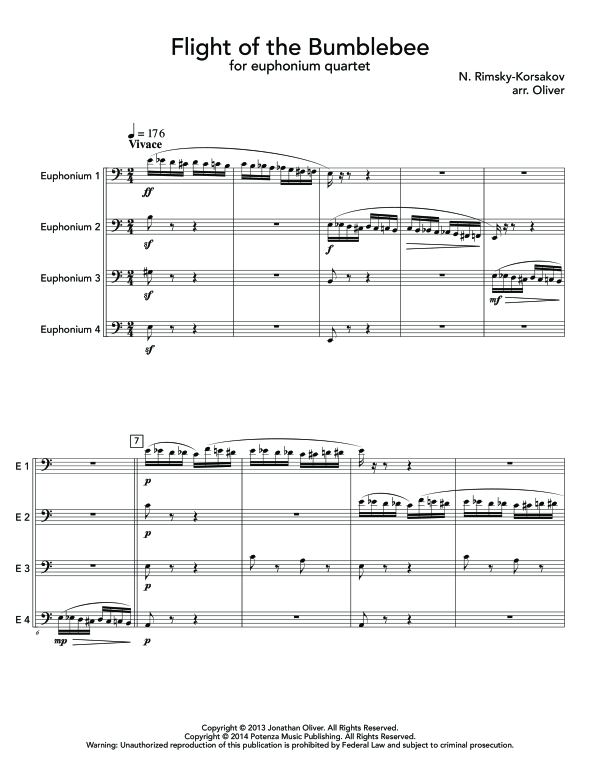 Produktgalerie: Seite 1 von 11 Flight of the Bumblebee, , (Euphonium Quartett)