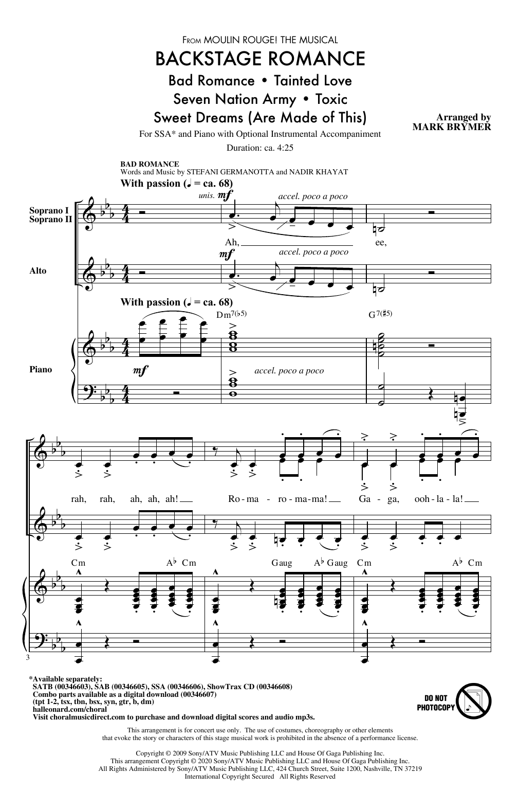 Produktgalerie: Seite 1 von 1 Backstage Romance (from Moulin Rouge! The Musical), Mark Brymer, Chor