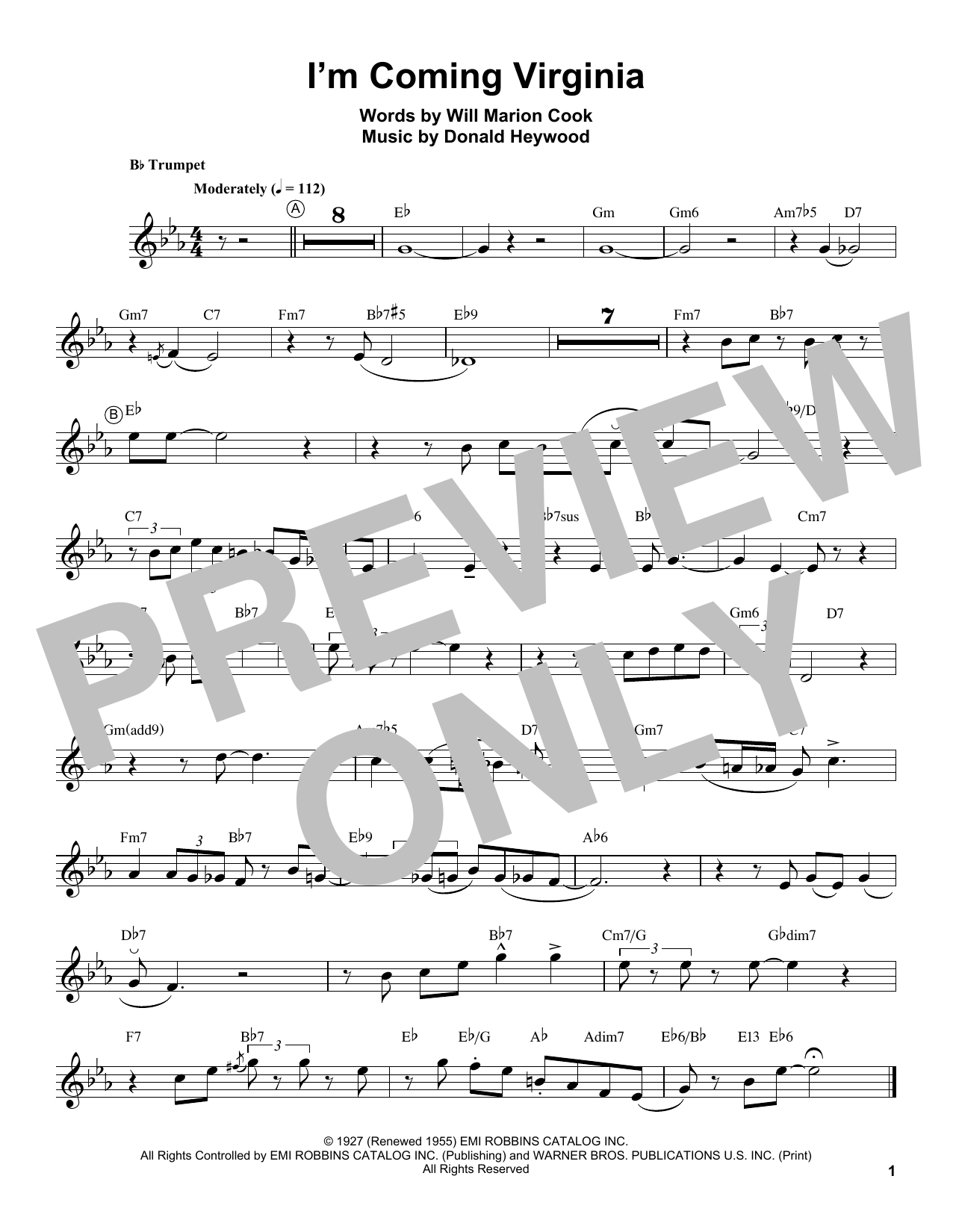 Produktgalerie: Seite 1 von 1 I'm Coming Virginia, Louis Armstrong, Trompete