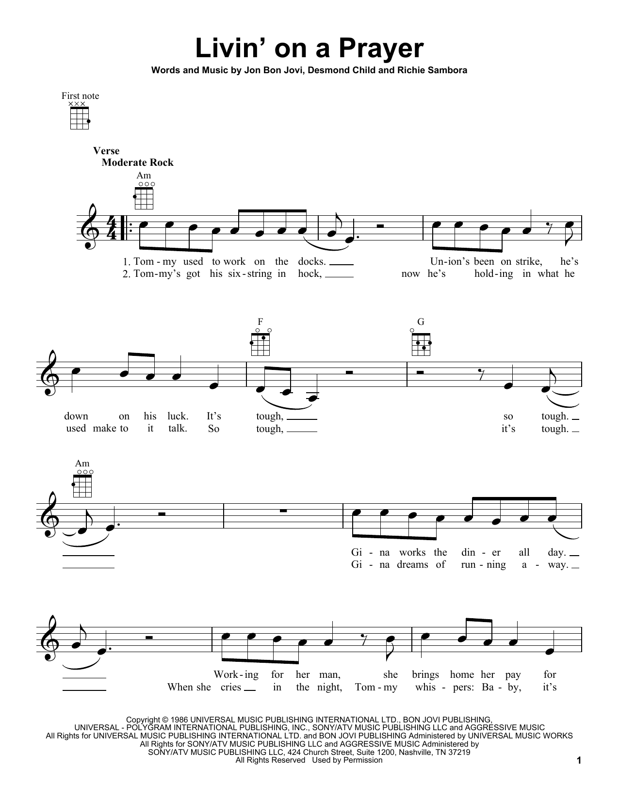 Product gallery: Page 1 of 1 Livin' On A Prayer, Bon Jovi
