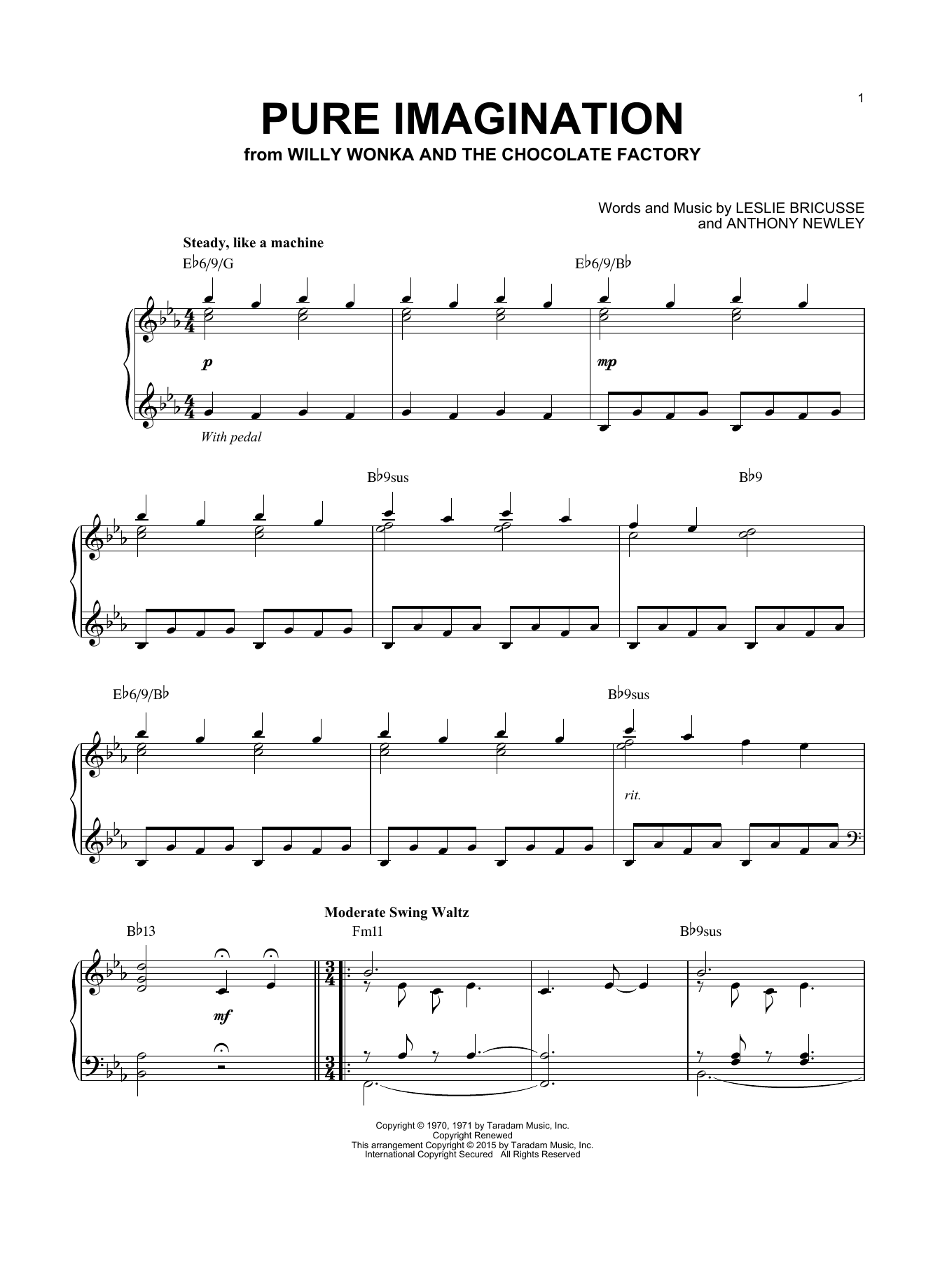 Produktbild zu: Pure Imagination [Jazz version] (arr. Brent Edstrom)