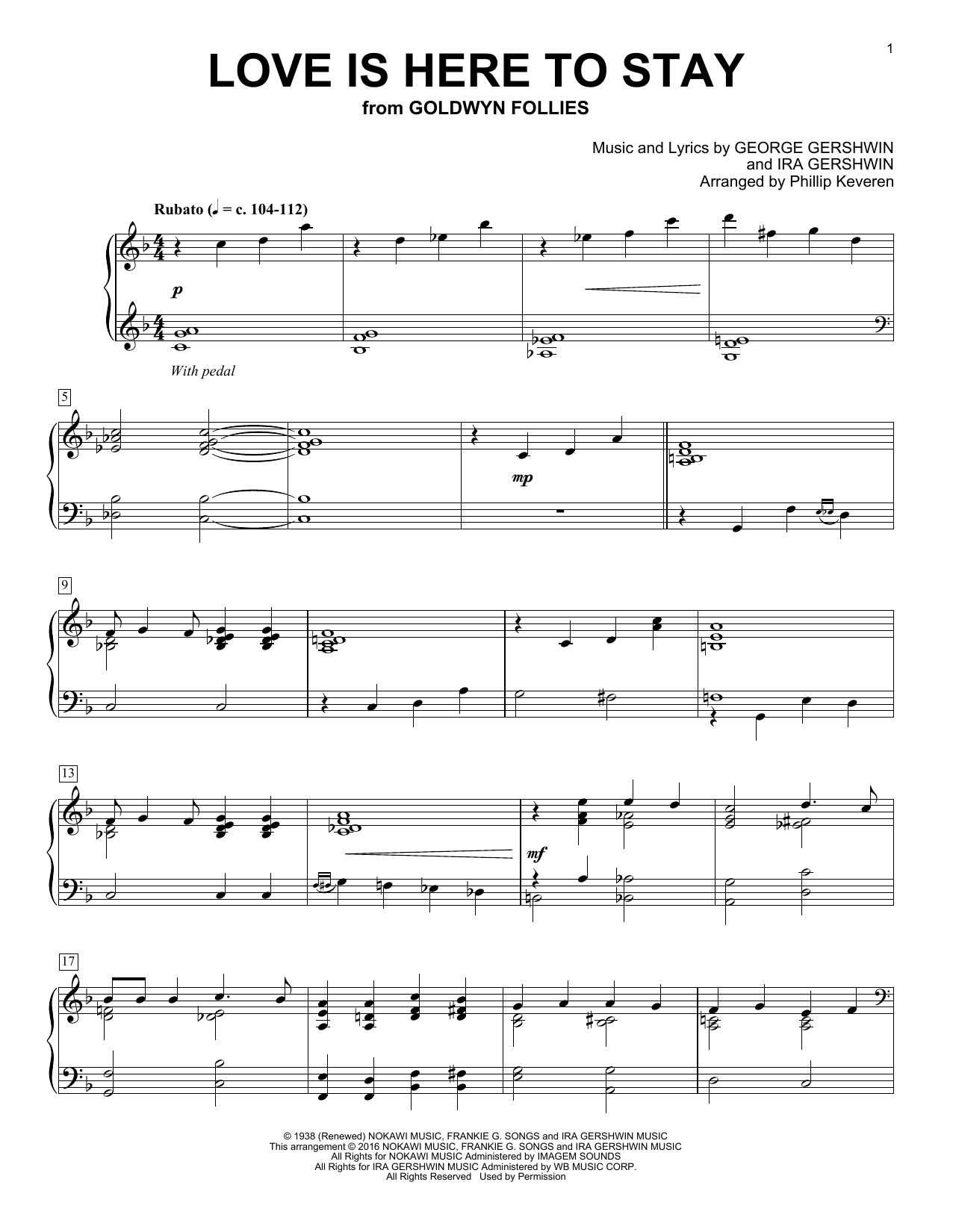 Produktbild zu: Love Is Here To Stay (arr. Phillip Keveren)