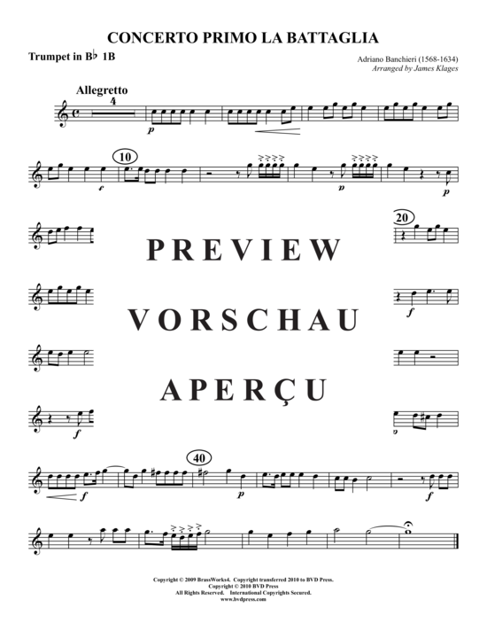Product gallery: Page 7 of 13 Concerto primo La Battaglia , , (Trumpet Ensemble)