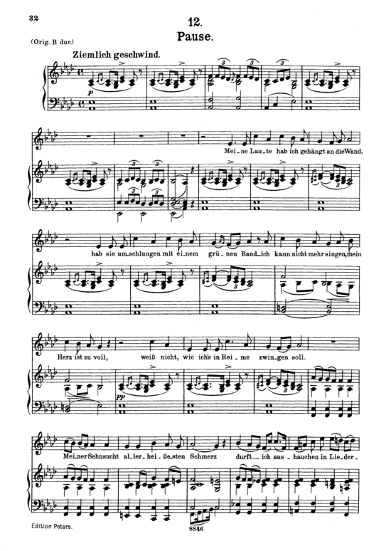 Product picture to: Pause D.795-12 (Die Schöne Müllerin)Franz Schubert