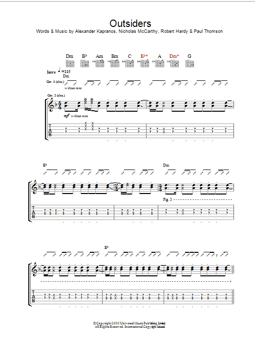 Produktgalerie: Seite 1 von 1 Outsiders, Franz Ferdinand, Gitarre